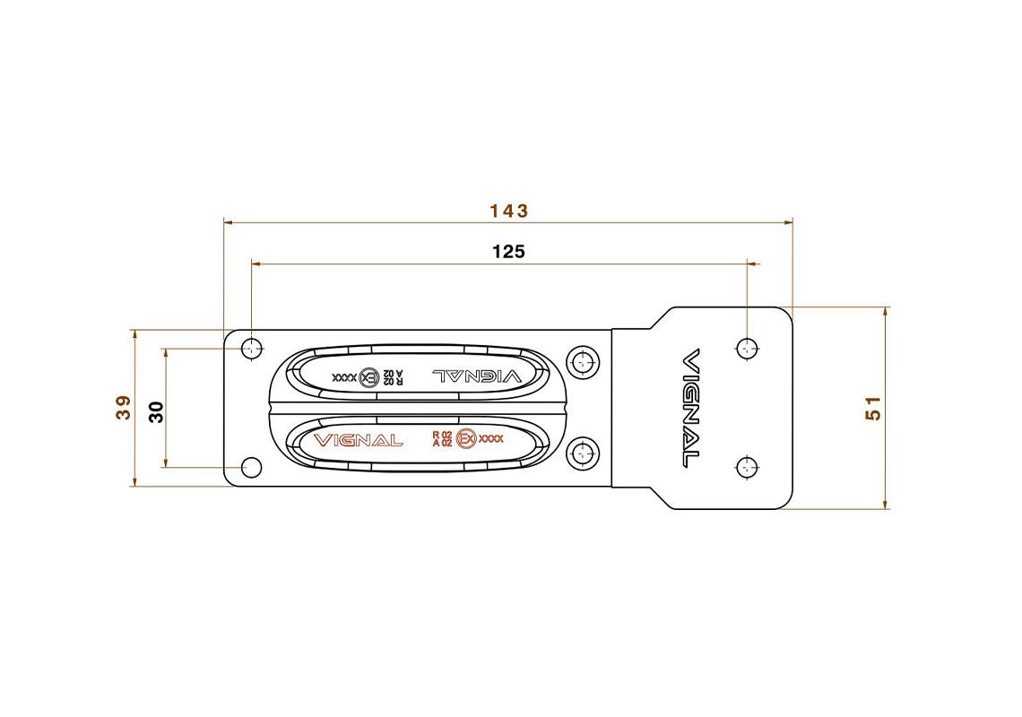 Feu de gabarit et d'encombrement LED 12/24V cristal + rouge 